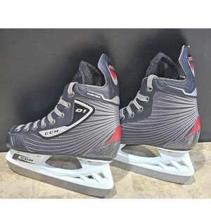 CCM Custom D1 Youth Ice Hockey‎ Skates Size 3 Black Silver Red